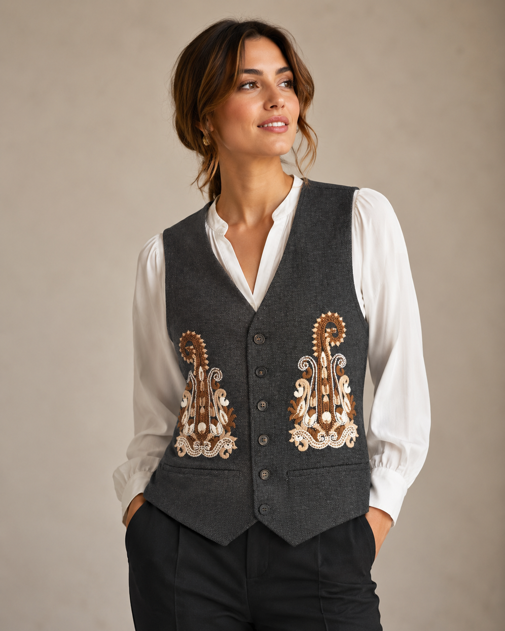 The Poise Embroidered Vest